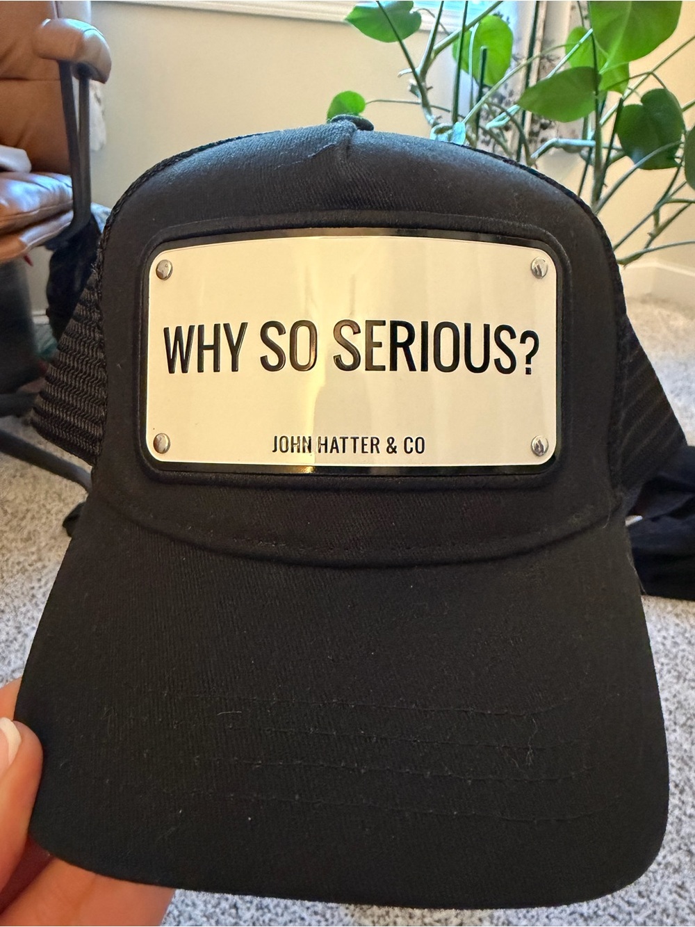 Black 'Why So Serious?' unisex Trucker Hat